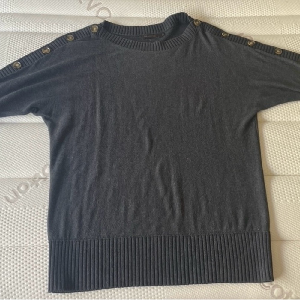 Gray Sweater with Button Detail
